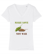 Make Love Not War Tricou mânecă scurtă guler V Damă Evoker