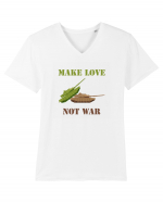 Make Love Not War Tricou mânecă scurtă guler V Bărbat Presenter