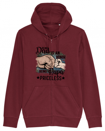 Being Dad Is An Honor, Being Papa Is Priceless Burgundy