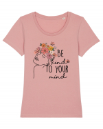 Be Kind To Your Mind Tricou mânecă scurtă guler larg fitted Damă Expresser