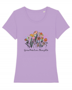 Grow Positive Thoughts Tricou mânecă scurtă guler larg fitted Damă Expresser