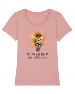 The Sun Will Rise We Will Try Again Tricou mânecă scurtă guler larg fitted Damă Expresser