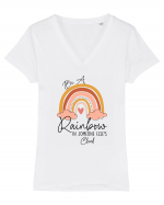 Be A Rainbow In Someone Else's Cloud Tricou mânecă scurtă guler V Damă Evoker