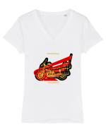 Golden Motorcycle 1 Tricou mânecă scurtă guler V Damă Evoker