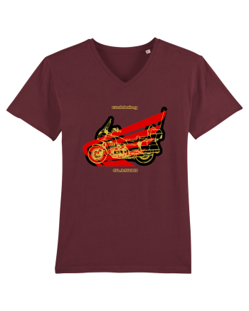 Golden Motorcycle 1 Burgundy
