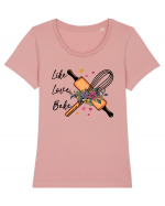 Like Love Bake Tricou mânecă scurtă guler larg fitted Damă Expresser