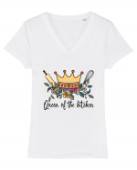 Queen of the kitchen Tricou mânecă scurtă guler V Damă Evoker