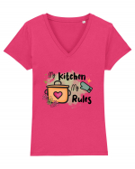 My Kitchen My Rules Tricou mânecă scurtă guler V Damă Evoker