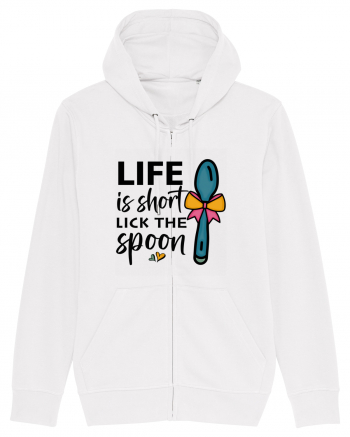 Life is short lick the spoon White