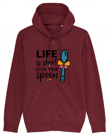 Life is short lick the spoon Burgundy