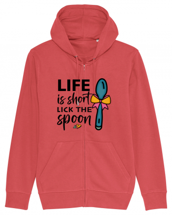 Life is short lick the spoon Carmine Red