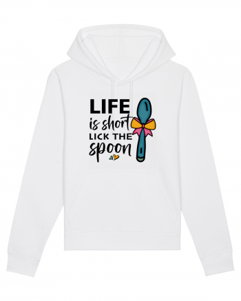 Life is short lick the spoon White