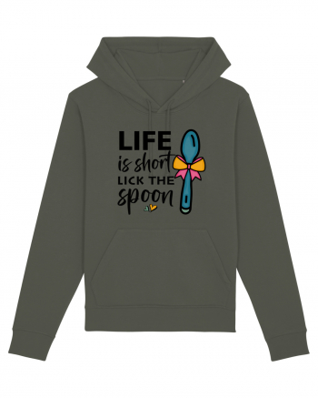 Life is short lick the spoon Khaki