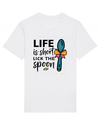 Life is short lick the spoon White