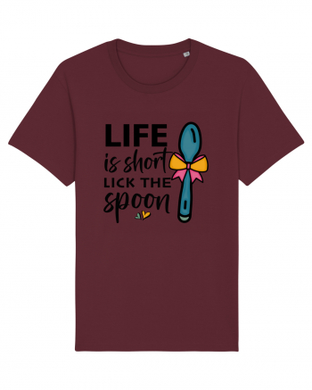 Life is short lick the spoon Burgundy