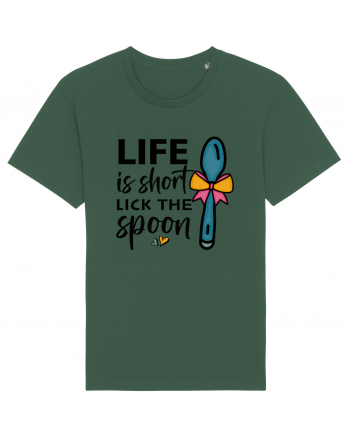 Life is short lick the spoon Bottle Green