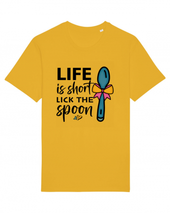 Life is short lick the spoon Spectra Yellow