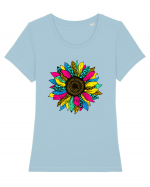 Sunflower summer colors Tricou mânecă scurtă guler larg fitted Damă Expresser