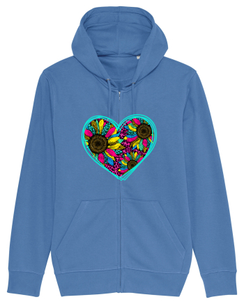 Sunflower Heart Bright Blue