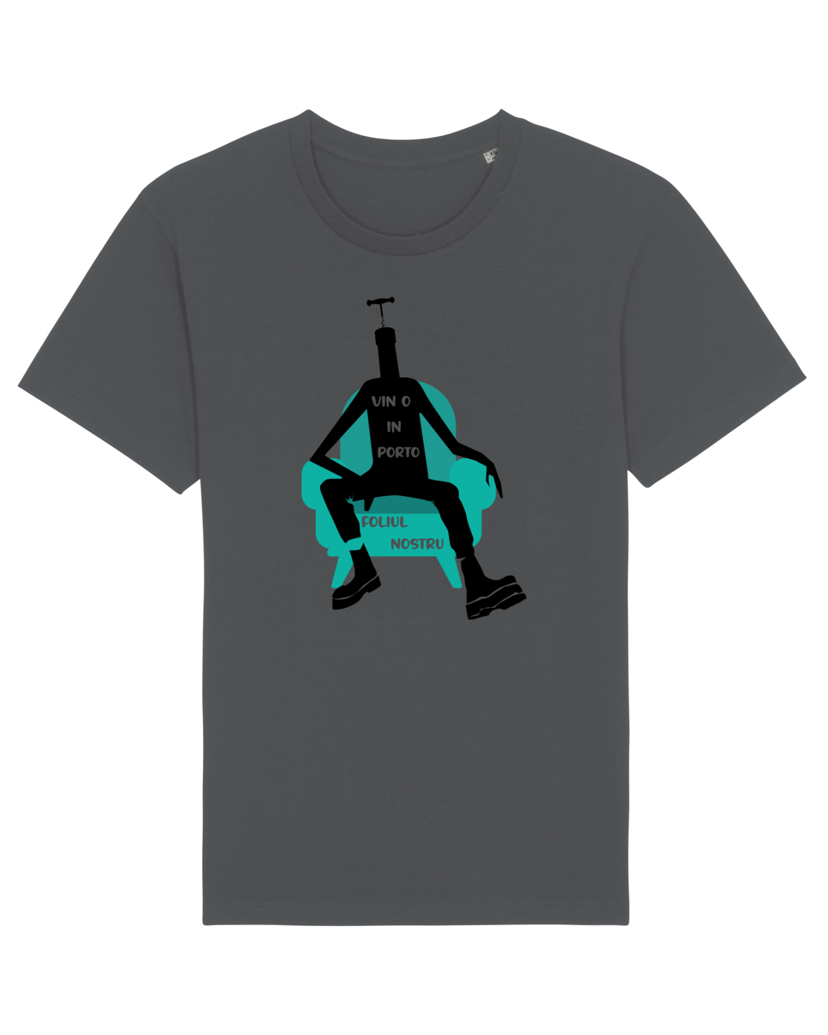 Tricou mânecă scurtă Unisex Rocker Anthracite