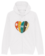 Peace Retro Heart Hanorac cu fermoar Unisex Connector