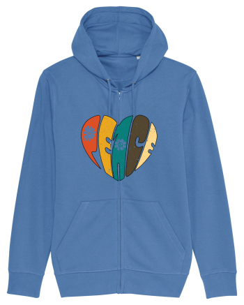 Peace Retro Heart Bright Blue
