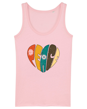 Peace Retro Heart Cotton Pink