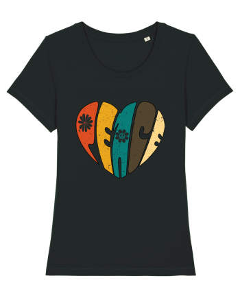 Peace Retro Heart Black