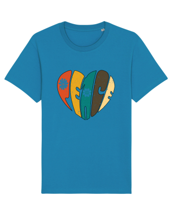 Peace Retro Heart Azur