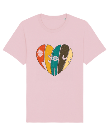 Peace Retro Heart Cotton Pink