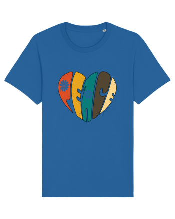 Peace Retro Heart Royal Blue