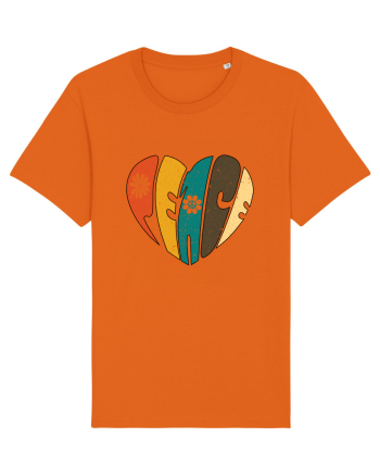 Peace Retro Heart Bright Orange
