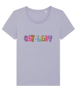 Cat Lady Tricou mânecă scurtă guler larg fitted Damă Expresser