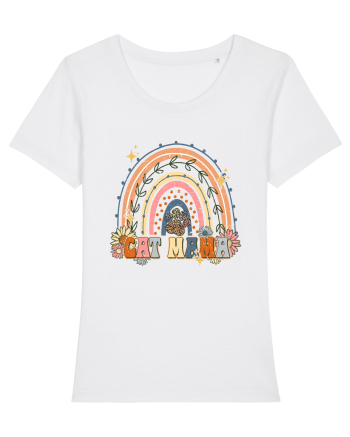 Cat Mama Rainbow White