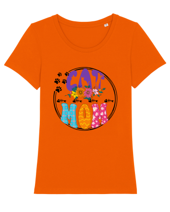 Cat Mom Bright Orange