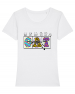 Cute Cat Mom Tricou mânecă scurtă guler larg fitted Damă Expresser