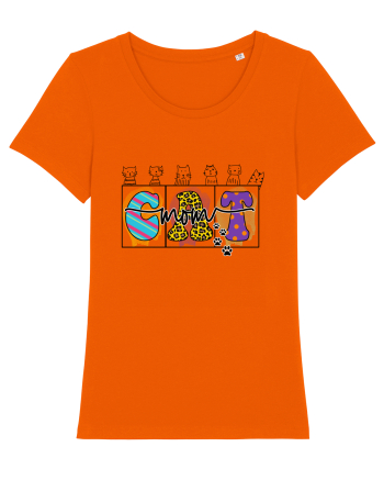 Cute Cat Mom Bright Orange