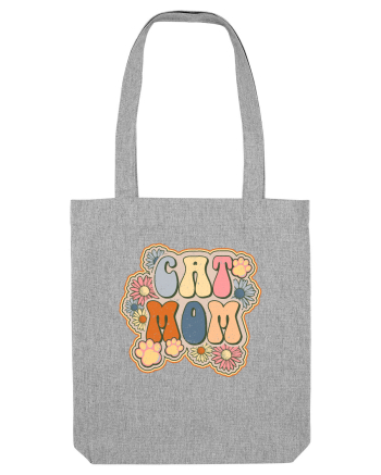 Cat Mom Hippie Heather Grey