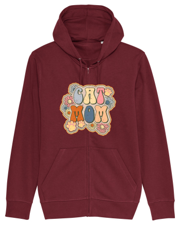 Cat Mom Hippie Burgundy