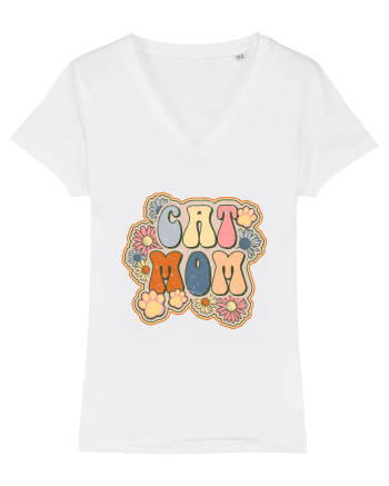 Cat Mom Hippie White