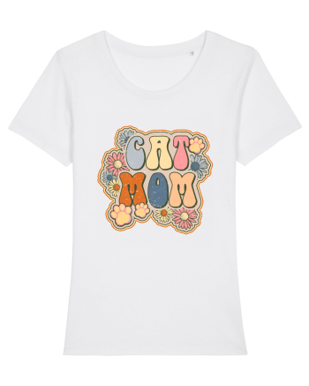 Cat Mom Hippie White