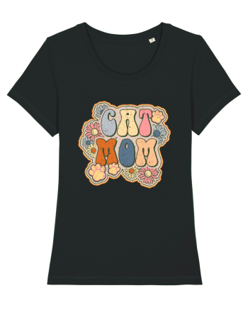 Cat Mom Hippie Black