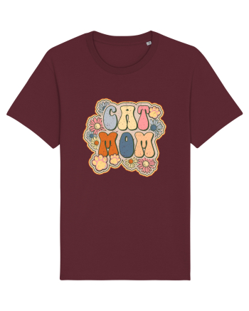 Cat Mom Hippie Burgundy