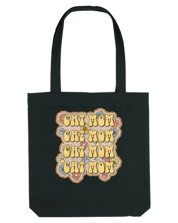 Retro Cat Mom Black