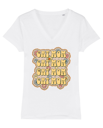 Retro Cat Mom White