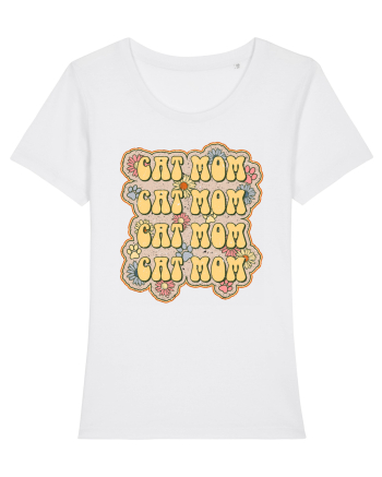Retro Cat Mom White