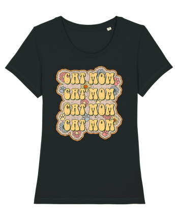 Retro Cat Mom Black