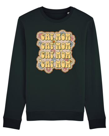Retro Cat Mom Black