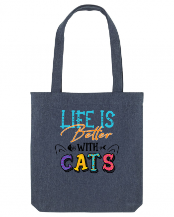 Life is better with cats Midnight Blue