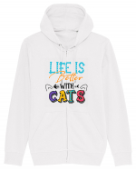 Life is better with cats Hanorac cu fermoar Unisex Connector